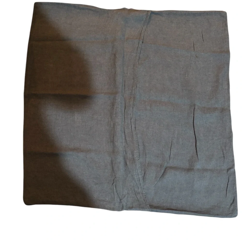 New HAOMY Figari European Flax Linen Cotton Pillow Sham Cover Gray Blue 20
